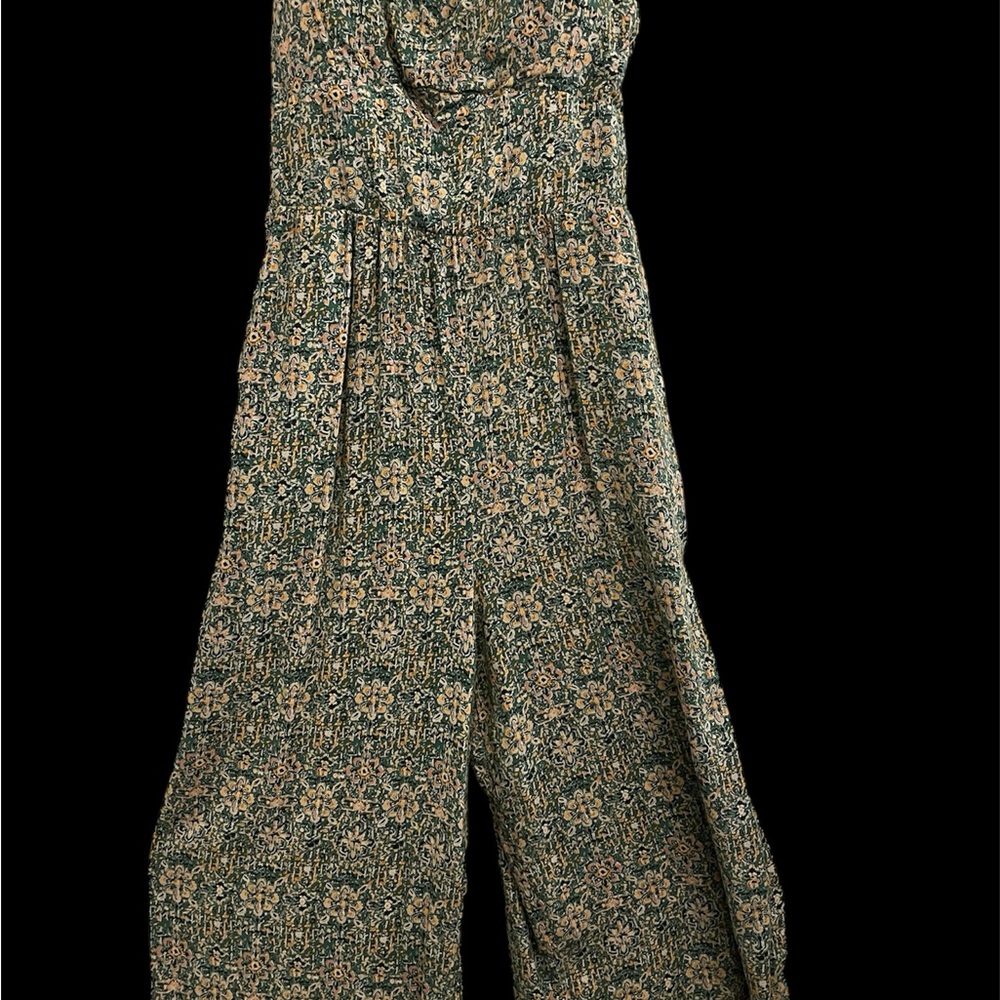 AUW Green and Cream Floral Jumpsuit